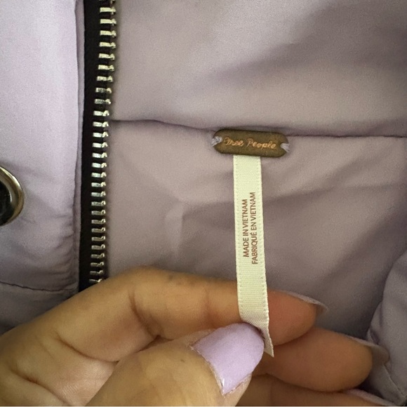 Free People Hailey Puffer Oversized Lilac Cloud Hooded Jacket M - Picture 10 of 14